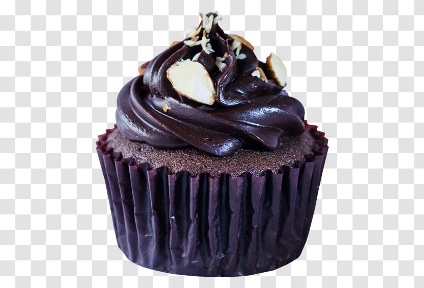 Cupcake Chocolate Truffle Cake Ganache - Frozen Dessert Transparent PNG