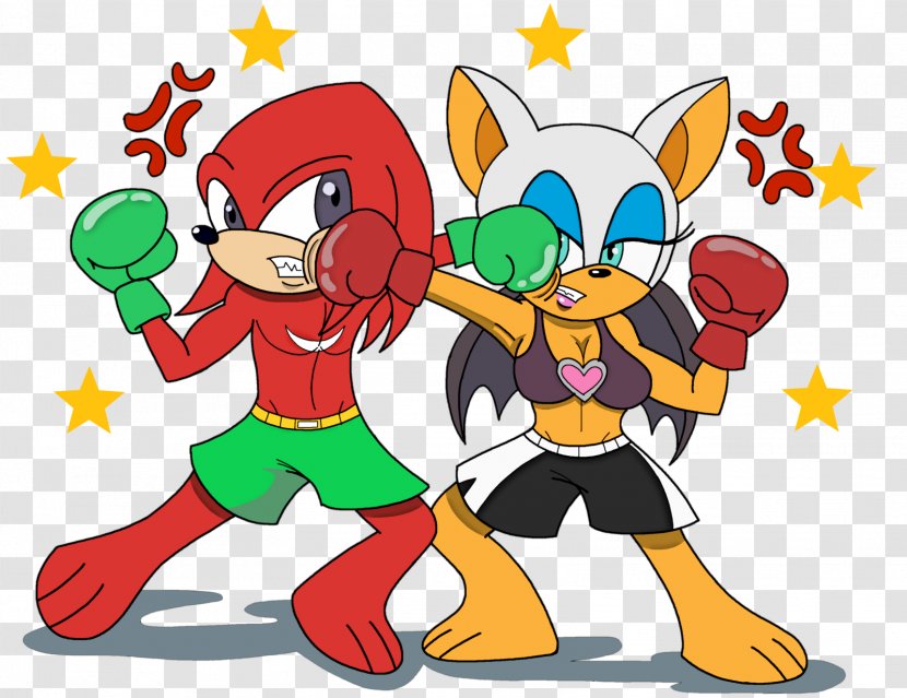 Knuckles The Echidna Rouge Bat Amy Rose Sonic & Tails - Recreation - Boxing Transparent PNG