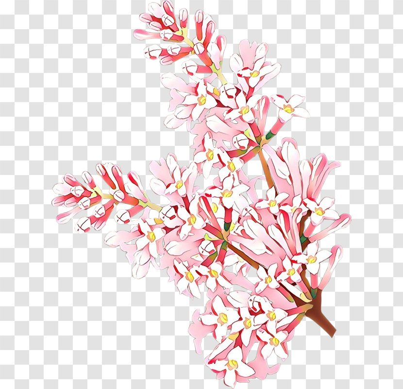 Pink Flower Cut Flowers Plant Twig - Flowering Transparent PNG