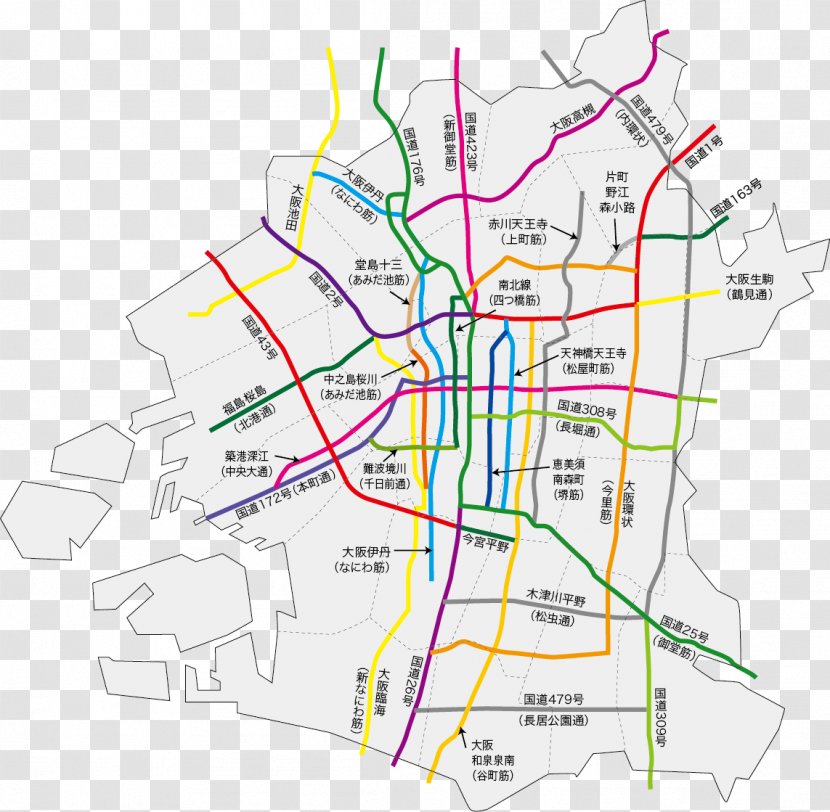 Map Land Lot Line Point Real Property - Plan - Osaka City Transparent PNG