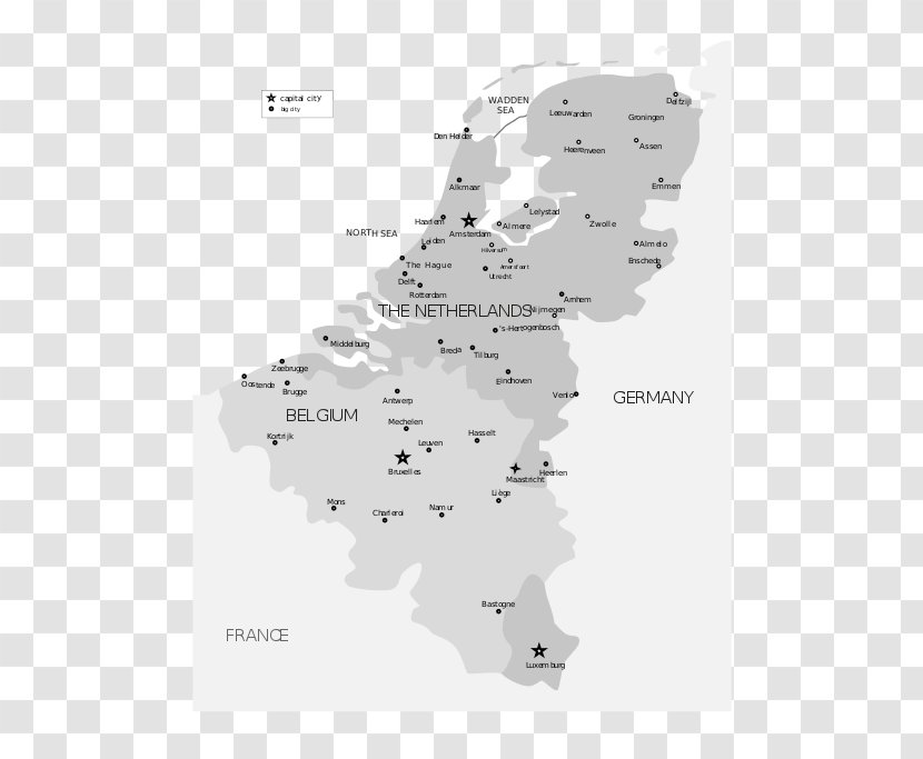 Belgium–Netherlands Relations Map Benelux - Belgium Netherlands Road Transparent PNG