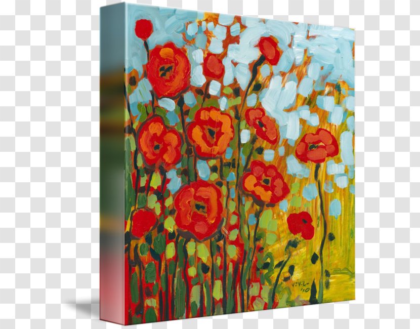 Painting Art Poppies Poppy Canvas Print - Modern - Field Transparent PNG