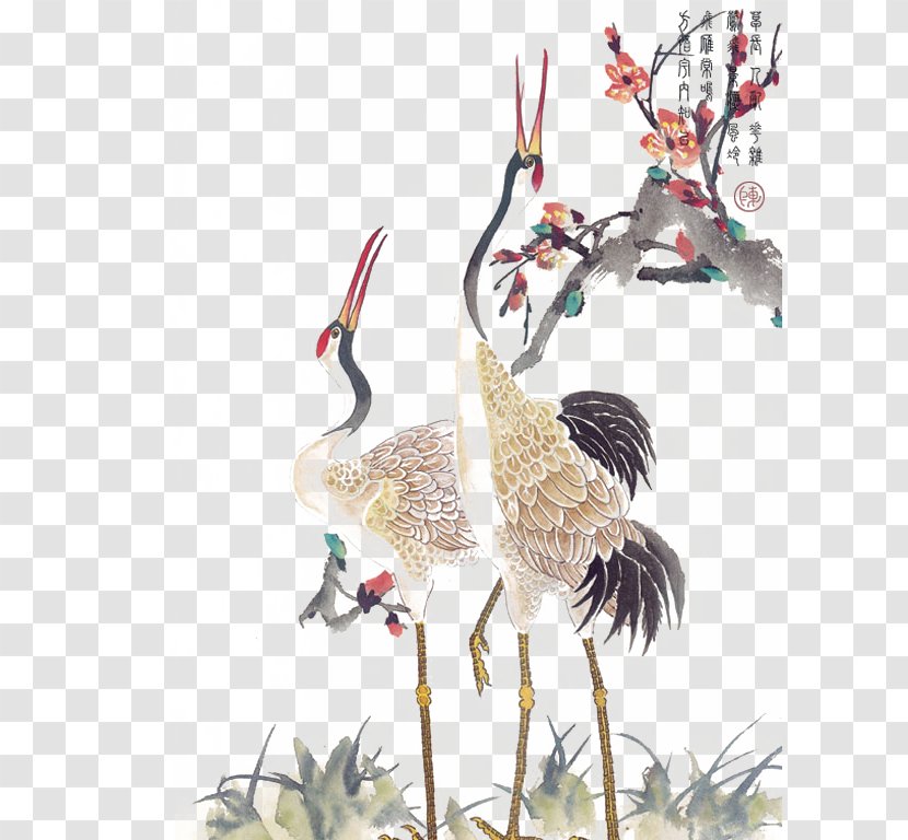 Crane Tattoo Idea - Removal - Chinese Wind Transparent PNG