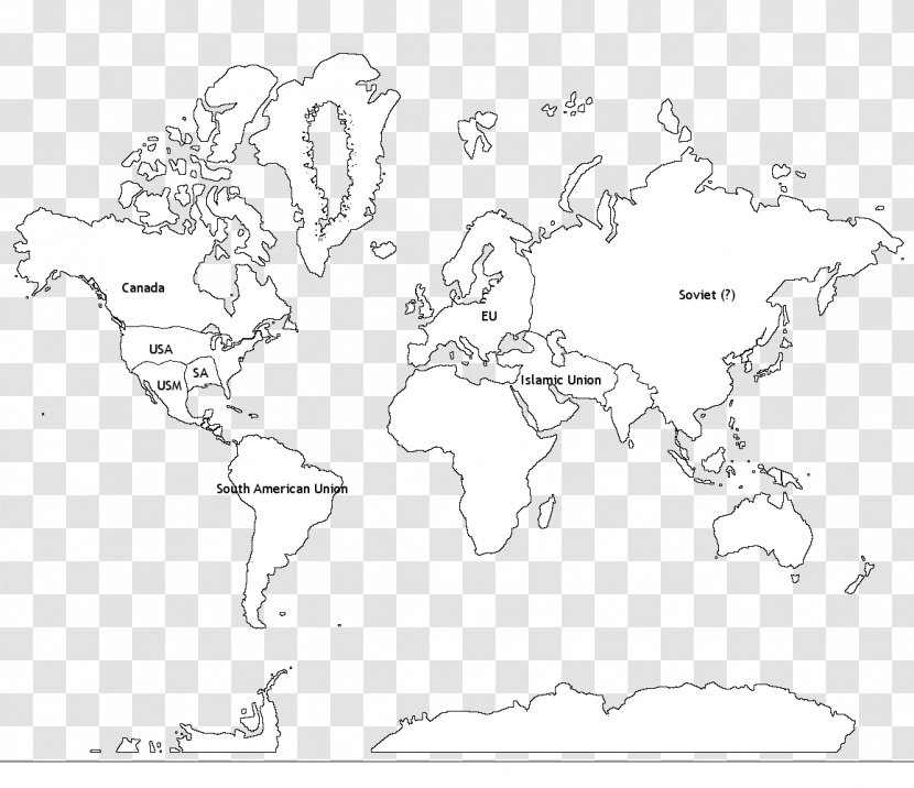 World Map Globe Blank - Color Flags Transparent PNG
