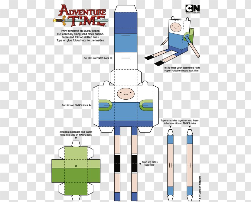 Finn The Human Paper Toys Marceline Vampire Queen Jake Dog - Adventure Transparent PNG