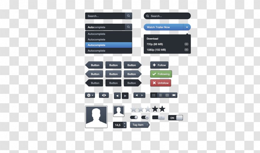 Push-button Widget User Interface Download - Design Transparent PNG