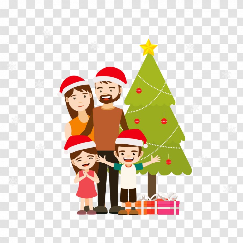 Christmas Family Gift Illustration - Party - Vector Transparent PNG