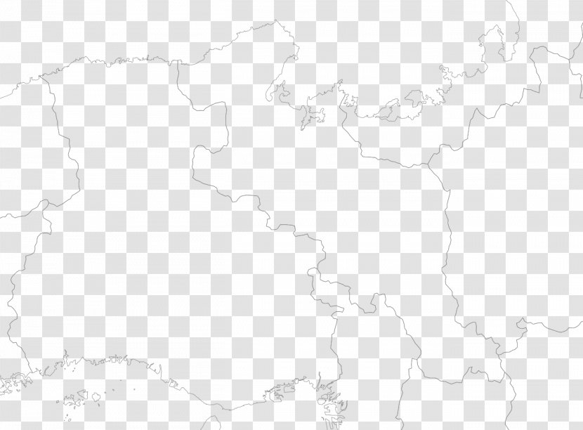 White Map Line Art Pattern - Black And Transparent PNG