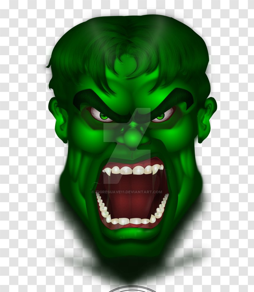 Hulk Cartoon Drawing - Jaw - Mouth Transparent PNG