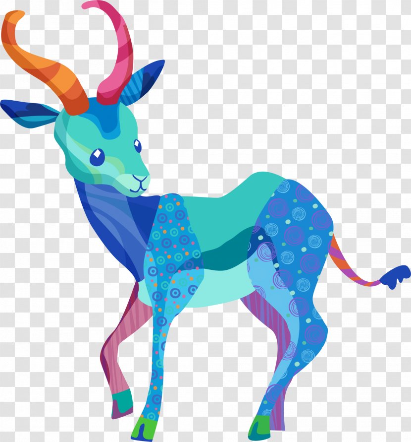 Gazelle Antelope Impala Cheetah - Blue Cartoon Goat Transparent PNG