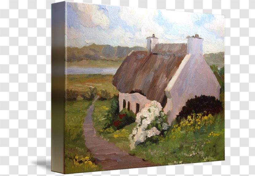 Thatching Cottage Art Oil Painting Watercolor - Drawing - House Transparent PNG