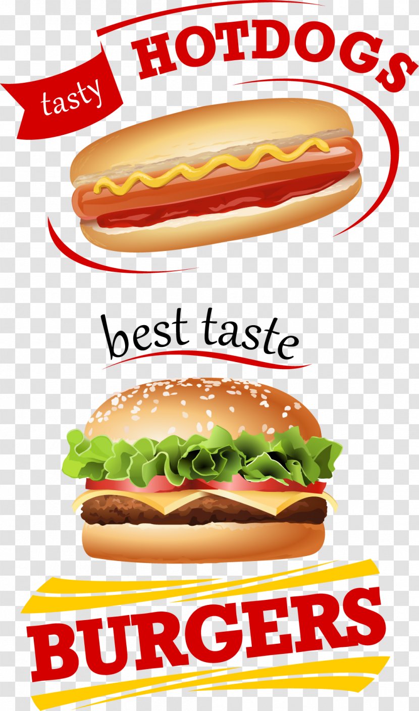 Hamburger Fast Food French Fries Cheeseburger Junk - Dish - Vector Hand-painted Icon Transparent PNG