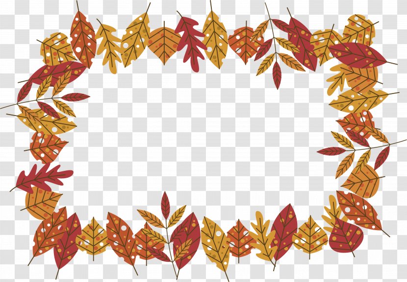 Maple Leaf Red Autumn Color - A Neatly Arranged Border Transparent PNG