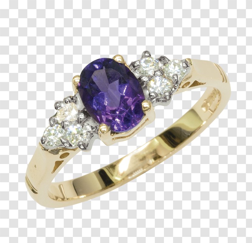 Amethyst Sapphire Ring Jewellery Gemstone - Diamond Transparent PNG