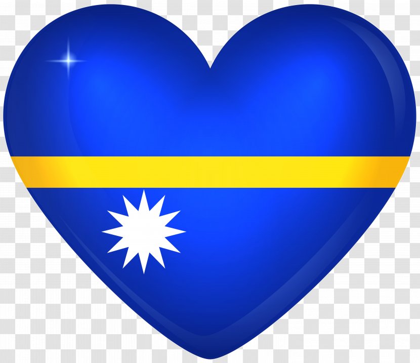 Clip Art Image Nauru Desktop Wallpaper - Blue - Flag Heart Transparent PNG