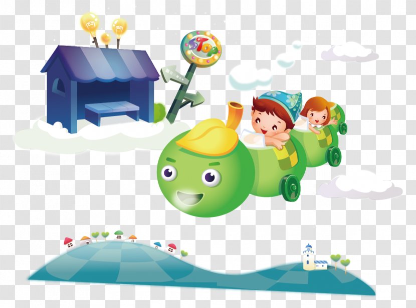 Cartoon Child Illustration - Aircraft Caterpillar Transparent PNG