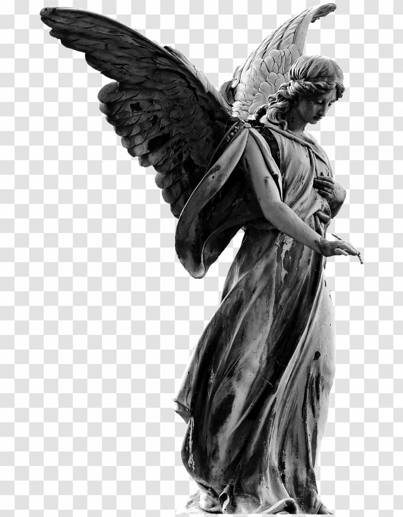 Angel Cherub Statue Lucifer Art - Monochrome - Roman Vector Transparent PNG