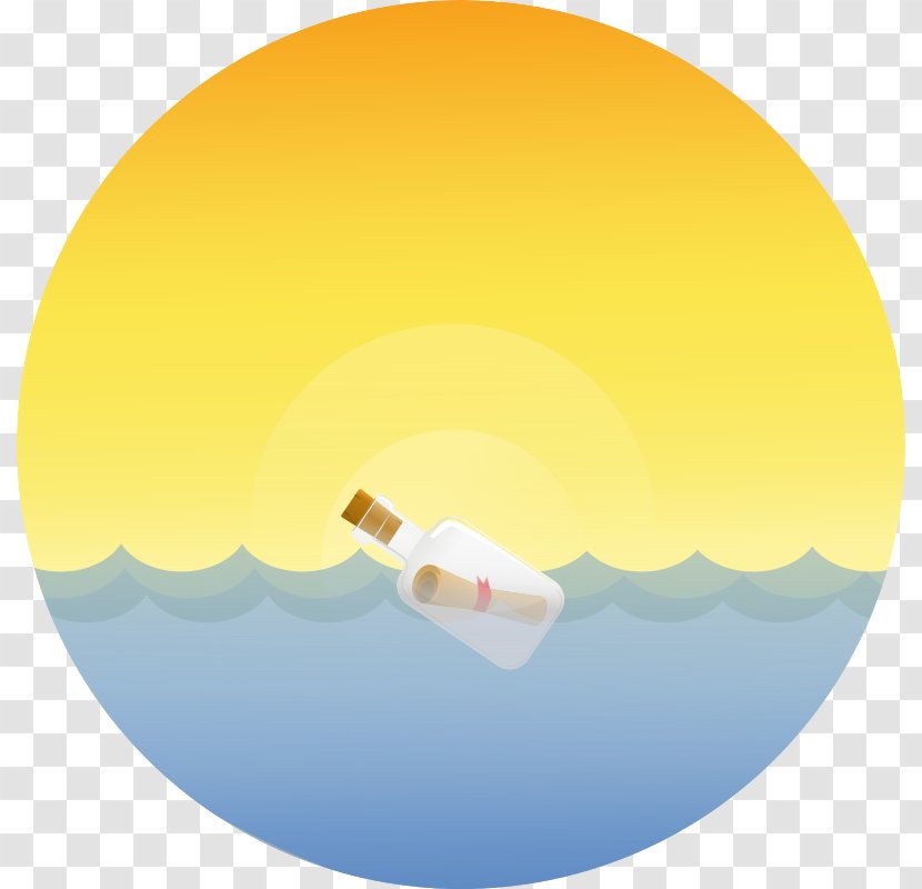 Message In A Bottle Clip Art - Yellow Transparent PNG