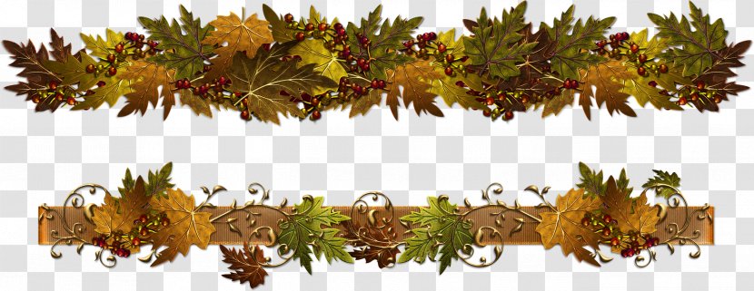 Decorative Borders Autumn Clip Art - Twig - Nature Transparent PNG