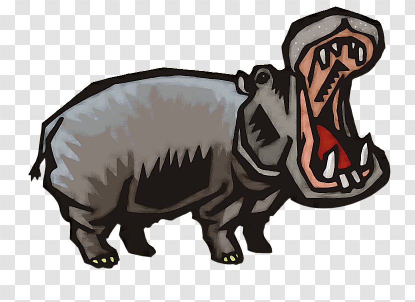 Pig Hippopotamus Clip Art - Ox Transparent PNG