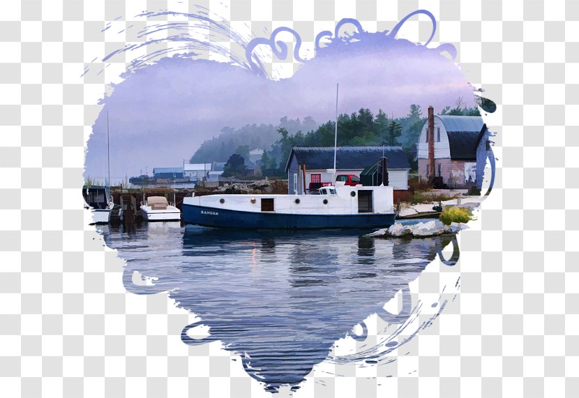 Gills Rock Northport, Door County, Wisconsin Painting Fishing Trawler Art - Water Transportation Transparent PNG