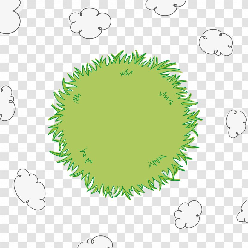 Euclidean Vector Cloud Herbaceous Plant - Organism - Hand Painted Grass And Transparent PNG