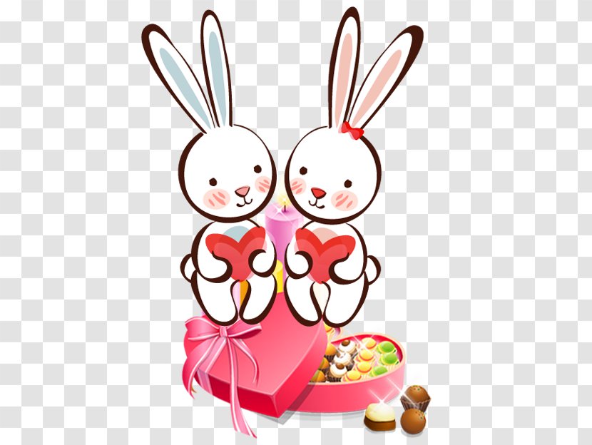 Leporids Drawing - Easter Bunny - Cartoon Love Rabbit Transparent PNG