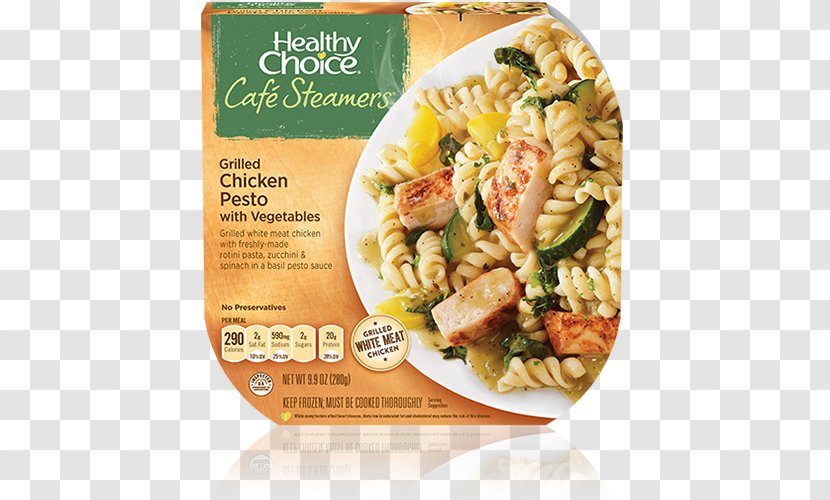 Barbecue Chicken Fettuccine Alfredo Pesto Healthy Choice Frozen Food - Convenience - Steamed Broccoli Transparent PNG