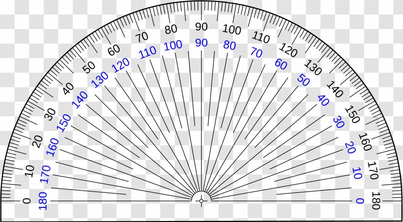 Protractor Ruler Angle Mathematics Measurement - Semicircle - Scale Transparent PNG