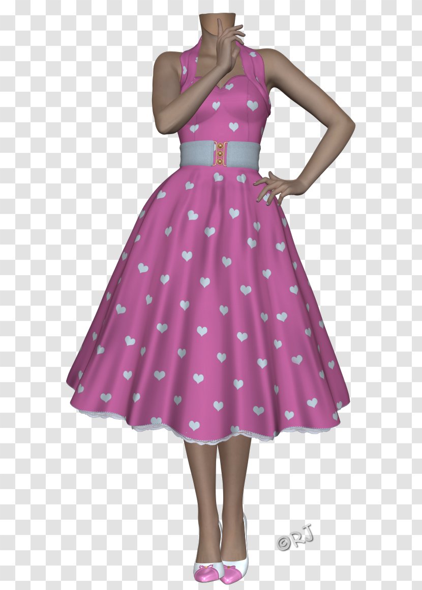 Polka Dot Cocktail Dress Shoulder Party - Fashion Design Transparent PNG