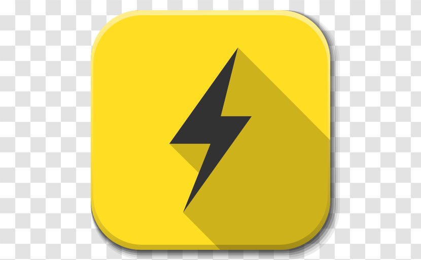 Triangle Area Symbol Yellow Sign - Electricity - Apps Power B Transparent PNG