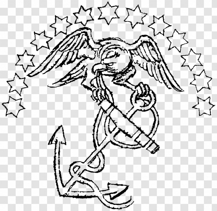 United States Marine Corps Eagle, Globe, And Anchor Marines Navy - Cartoon - Eagle Old School Transparent PNG