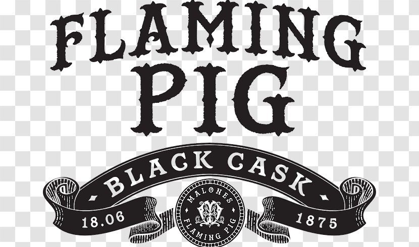 Irish Whiskey Alcoholic Drink Flaming Pig Whisky Spiced Liqueur - Black And White - Stones Transparent PNG