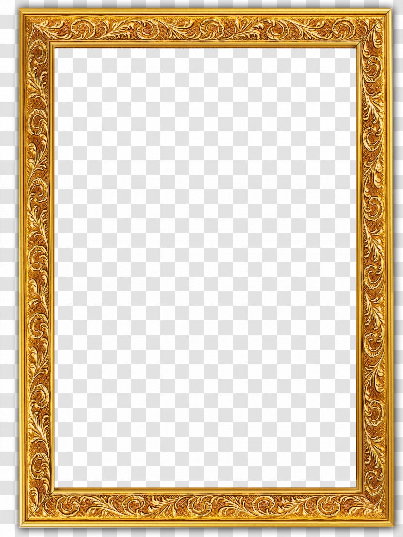 Picture Frame Clip Art - Symmetry - Glyph Golden Border Transparent PNG