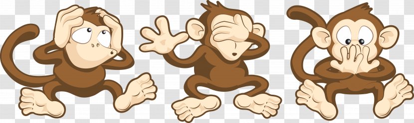 Three Wise Monkeys Royalty-free - Silhouette - Understanding Language Cliparts Transparent PNG