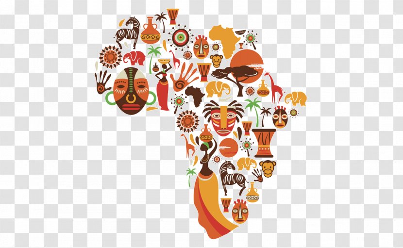 Africa Stock Photography Clip Art - Orange - Creative Map Of Transparent PNG