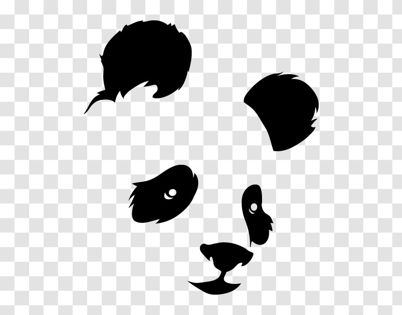Giant Panda Bear Silhouette Wall Decal Sticker - Nose Transparent PNG