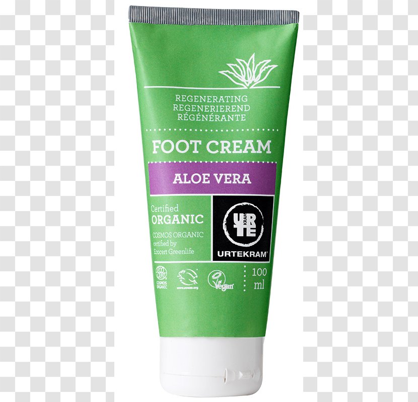 Lotion Urtekram Aloe Vera Gel Organic Foot Cream Transparent PNG