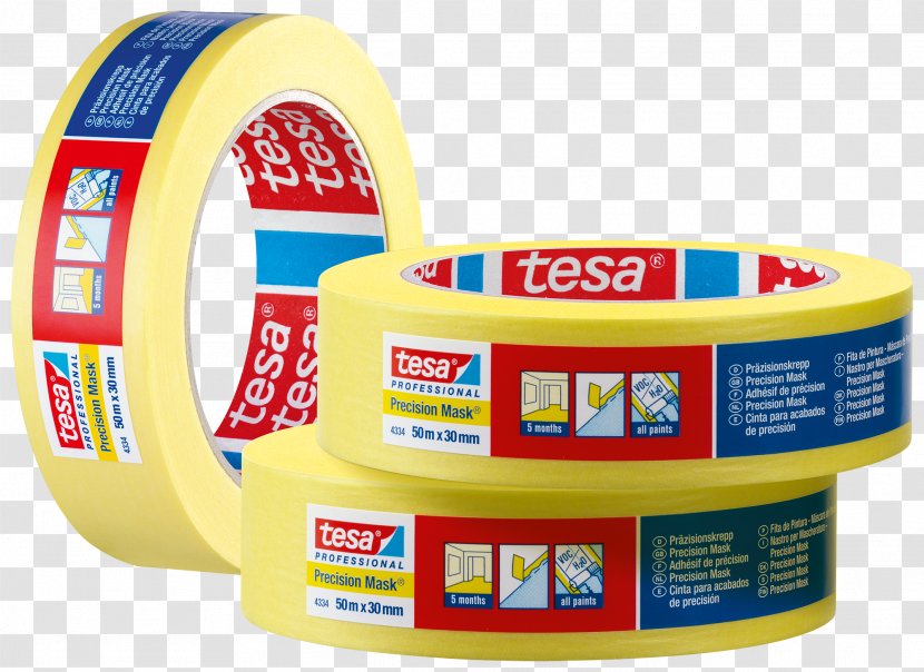 Adhesive Tape Paper Tesa SE Masking 4334 Precision Mask Painters - Ribbon Transparent PNG