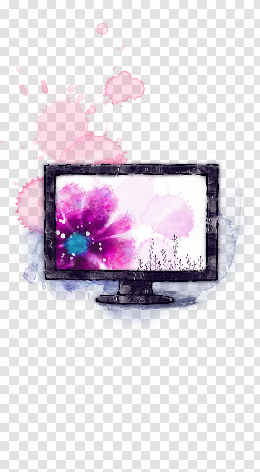 Watercolor Painting Template Television Download - Ink Background TV Transparent PNG