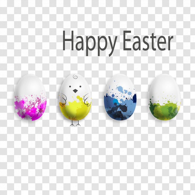 Easter Bunny Egg - Drawing - Colorful Clip Art Transparent PNG