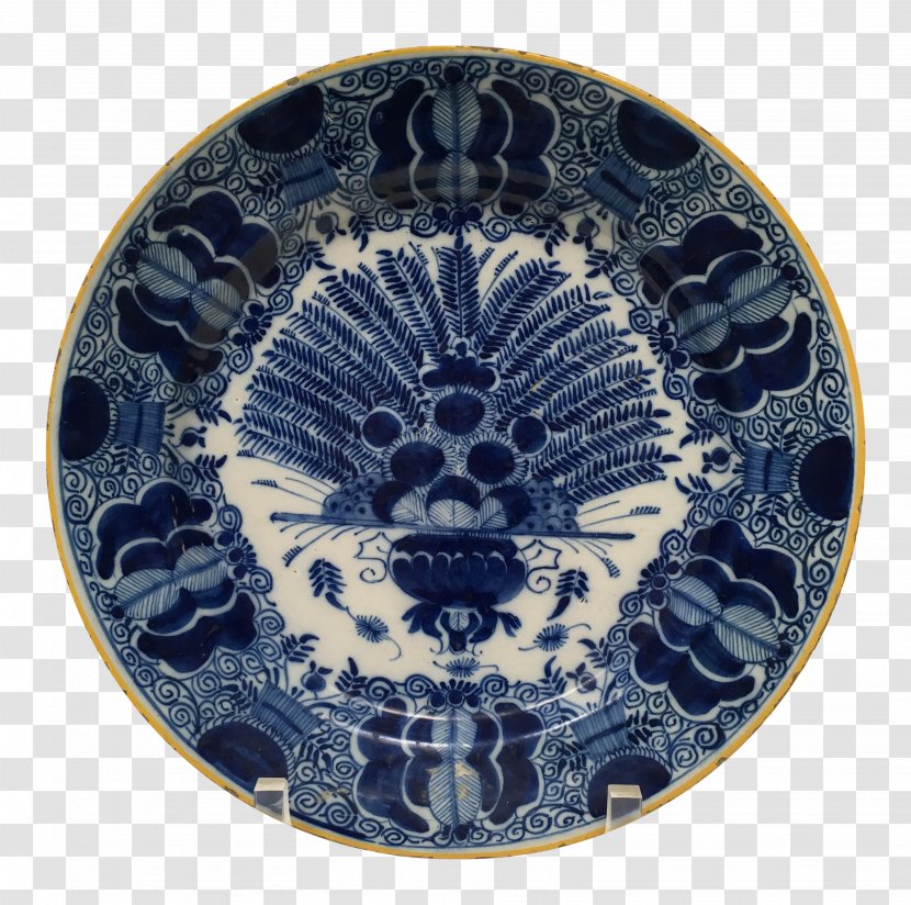 Plate Porcelain - Cobalt Blue - Art Wildflower Transparent PNG