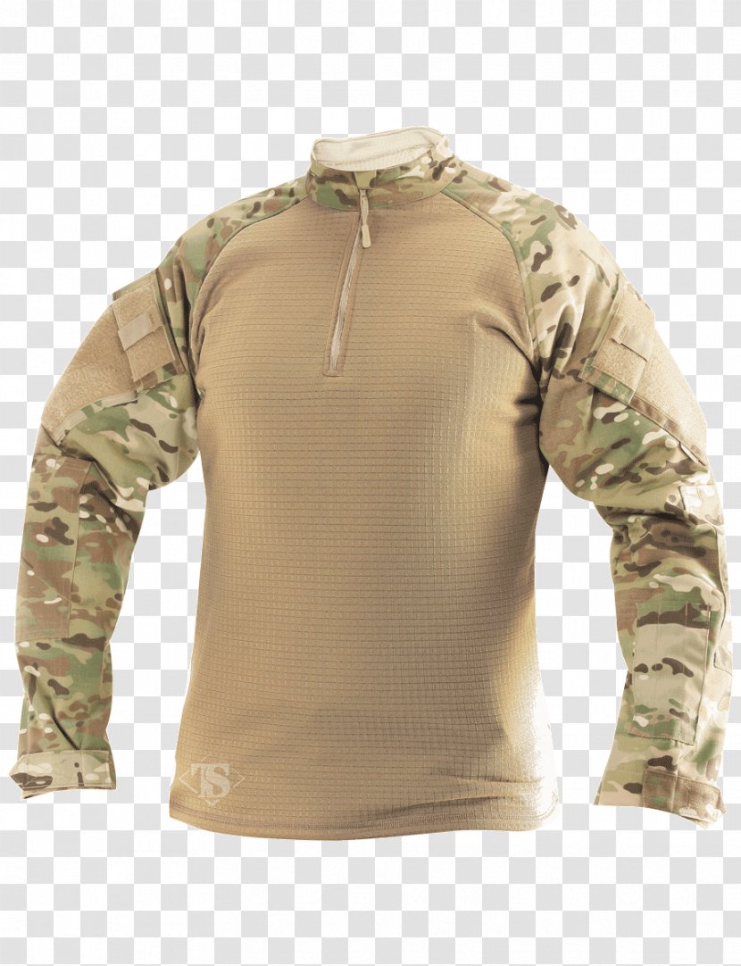 Sleeve Army Combat Shirt T-shirt Zipper - Tshirt Transparent PNG
