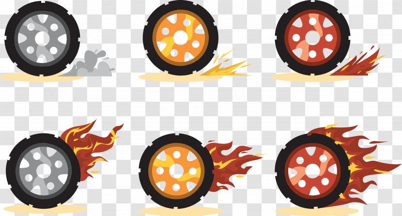 Car Wheel Tire Icon - Orange - Vector Tires Transparent PNG
