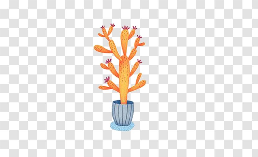 Cartoon Photography U6cbbu6108u7cfb Illustration - Frame - Orange Cactus Transparent PNG