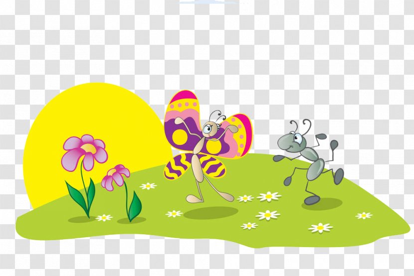Ant Stock Illustration - Cartoon - Ants And Butterflies Transparent PNG