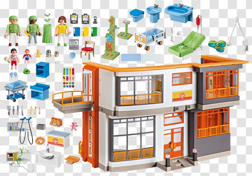 Playmobil 6657 City Life Furnished Children's Hospital Floor Extension For - Toy - Products Box Transparent PNG