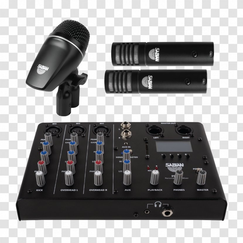 AmpliVox Microphone Mixer Drums Audio Mixers Sabian - Cymbal Transparent PNG
