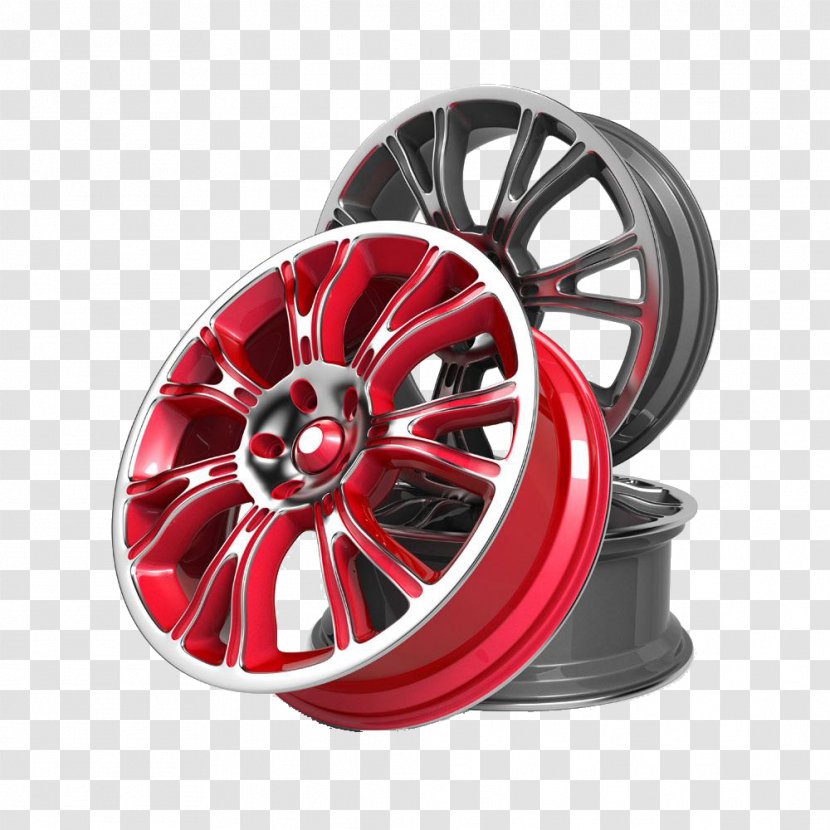 Sports Car Rim Alloy Wheel - Red - Axis Transparent PNG