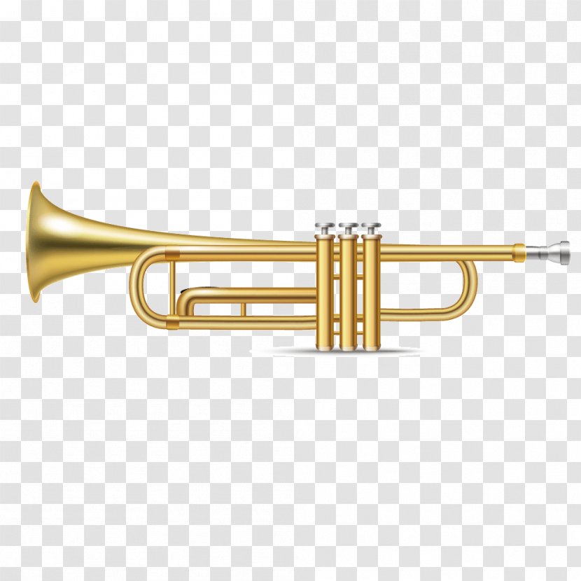 Trumpet Musical Instrument Saxophone Euclidean Vector - Silhouette Transparent PNG